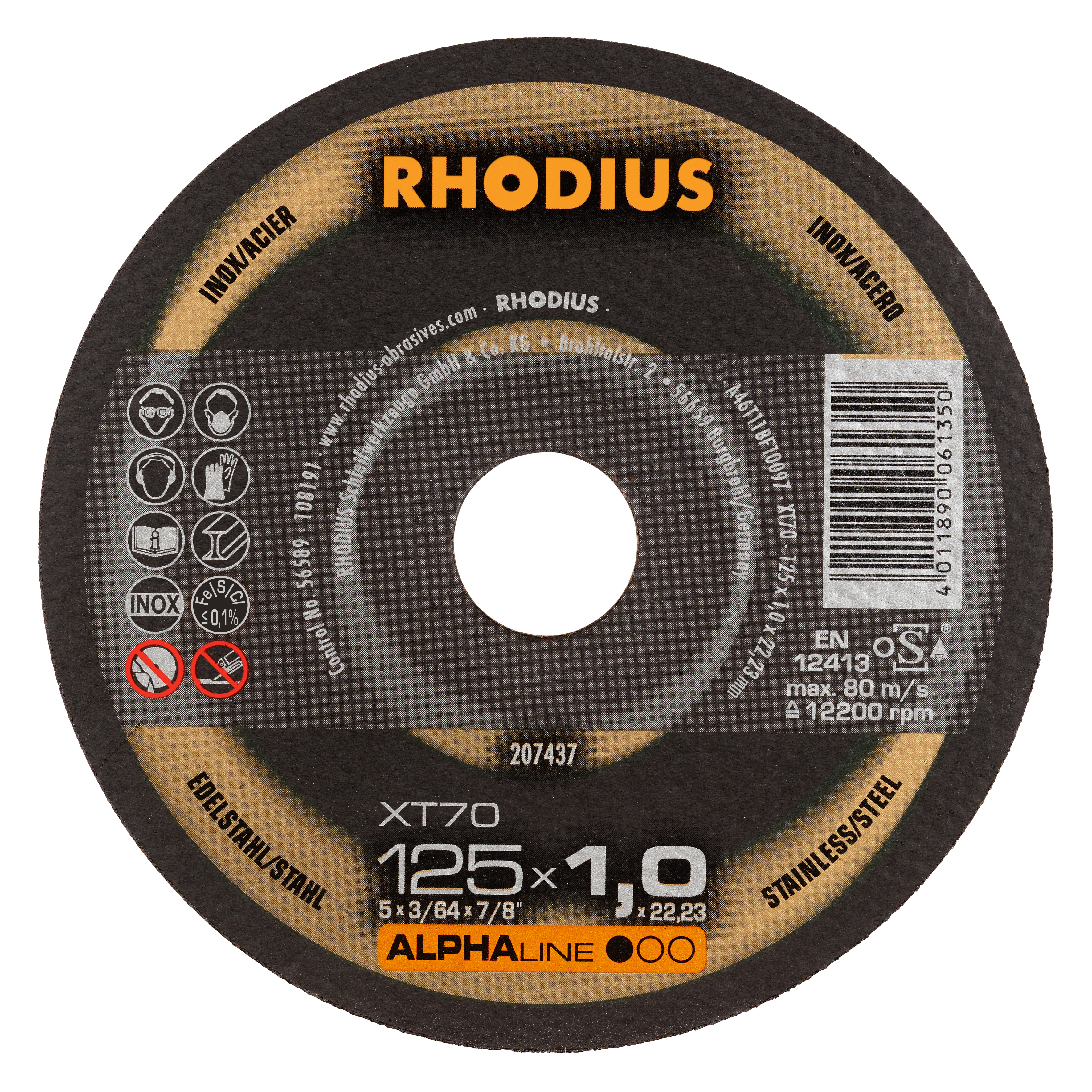 Rhodius XT38 125 x 1,0 x 22,23