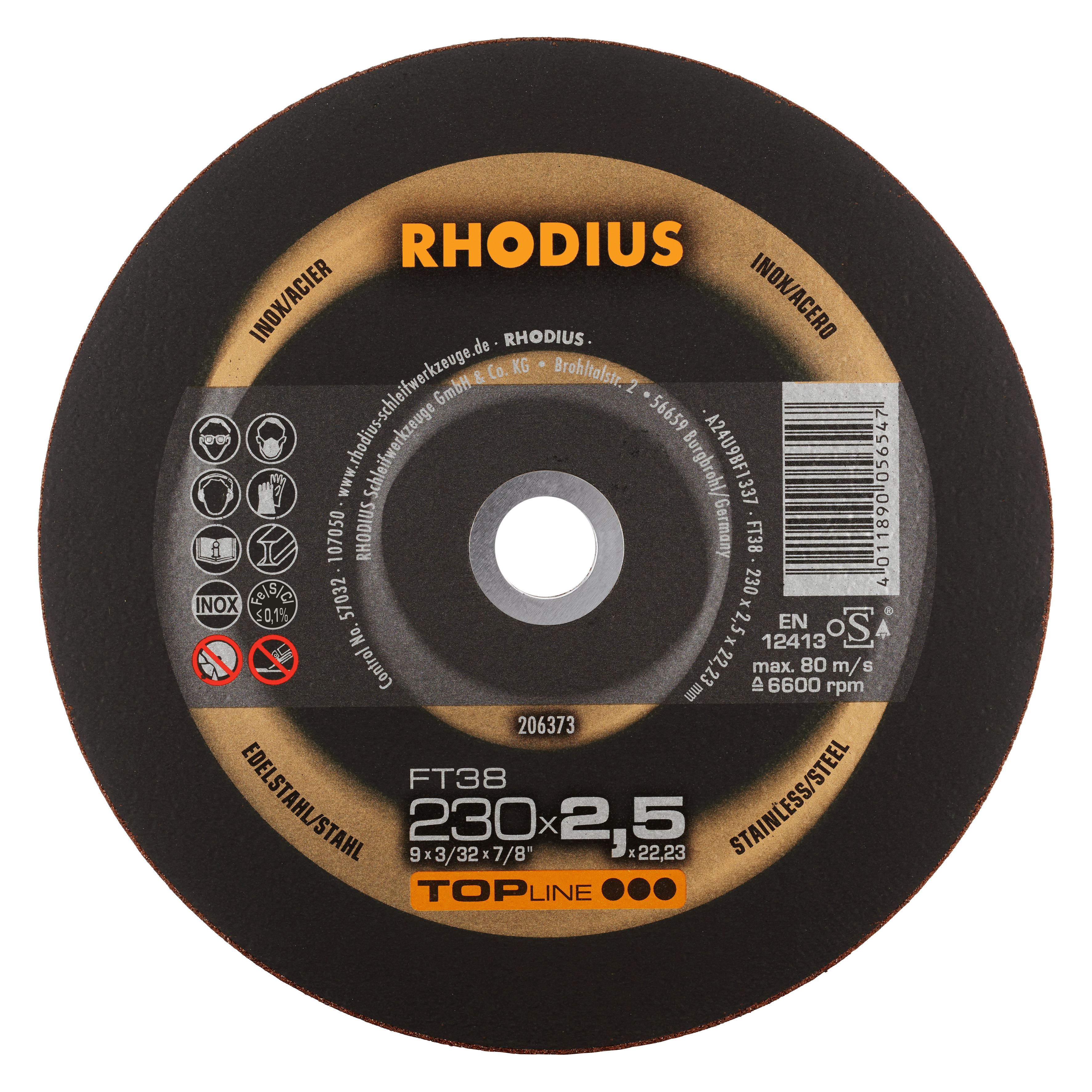 Rhodius FT38 230 x 2,5 x 22,23.